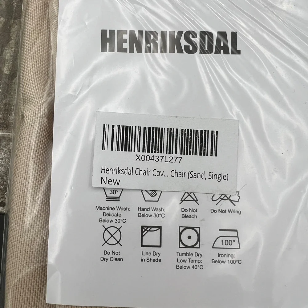 Henriksdal Chair Cover Sand Single Slipcover X00437L277 New